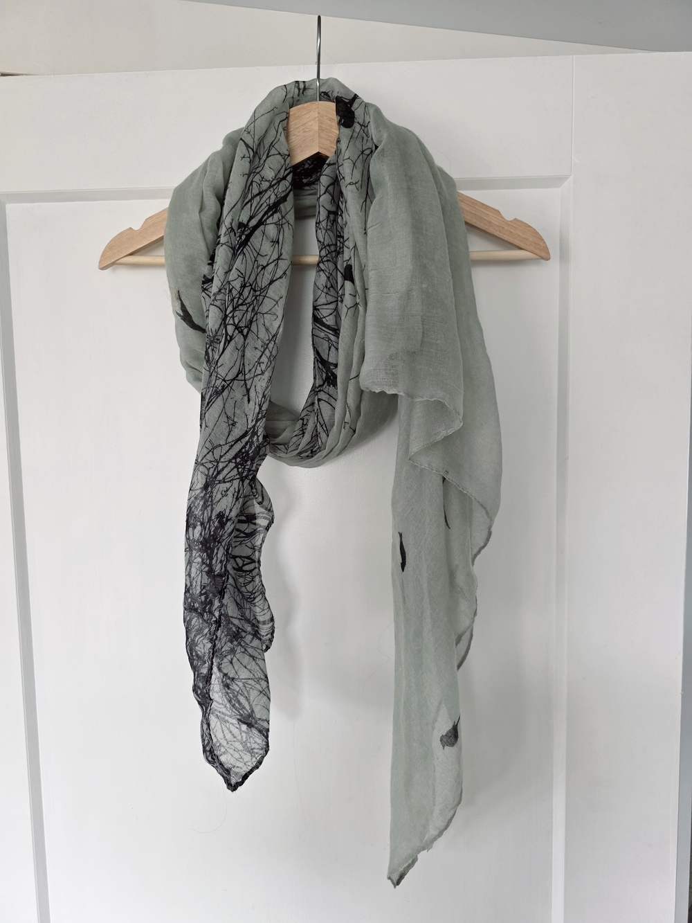 Light Sage Green Patterned Women's Scarf